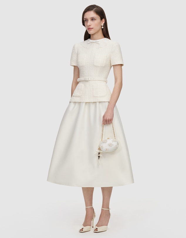 Self Portrait - Boucle Taffeta Midi Dress