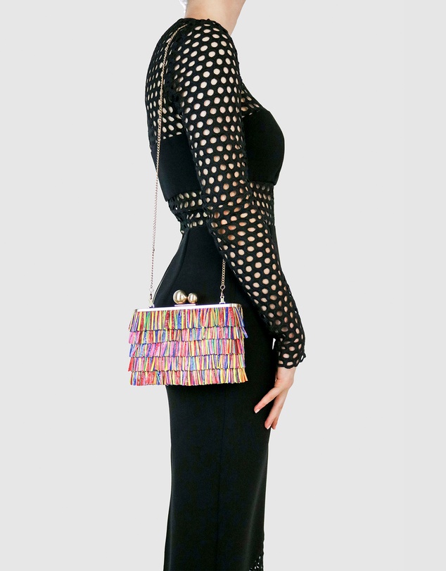 Olga Berg - Carlita Carnivale Fringed Clutch