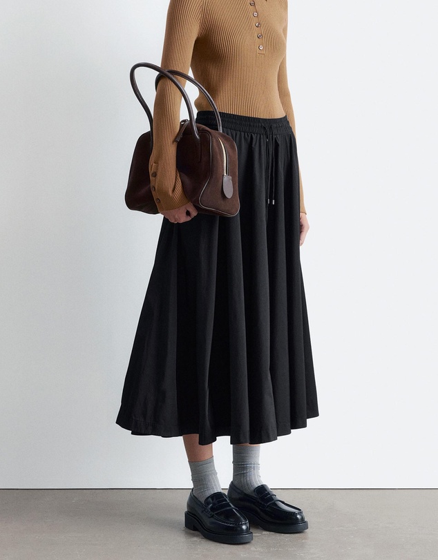 & Other Stories - Drawstring A-line Midi Skirt