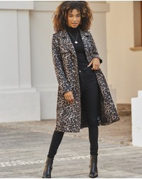Sosandar - Leopard Print Trench Coat
