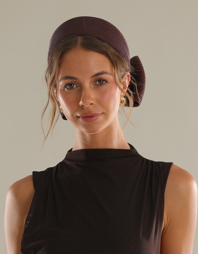 Morgan & Taylor - Tara Racewear Pillbox Hat in Dark Cherry Red