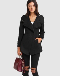 Belle & Bloom - Bad Girl Wool Blend Moto Coat