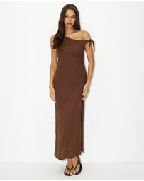 Dazie - Wednesday One Shoulder Linen Blend Midi Dress