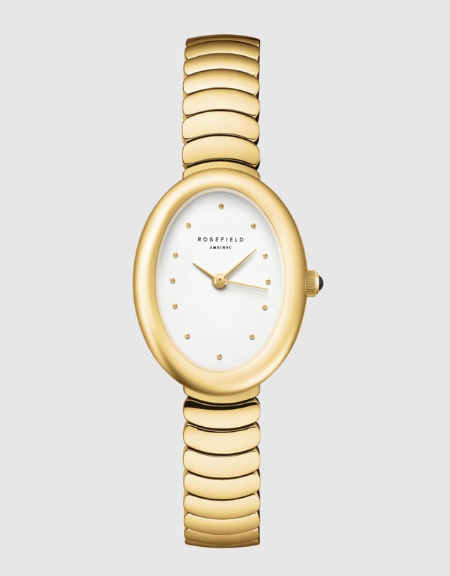 Rosefield - Ovale White Matte Gold-Tone Bracelet Watch