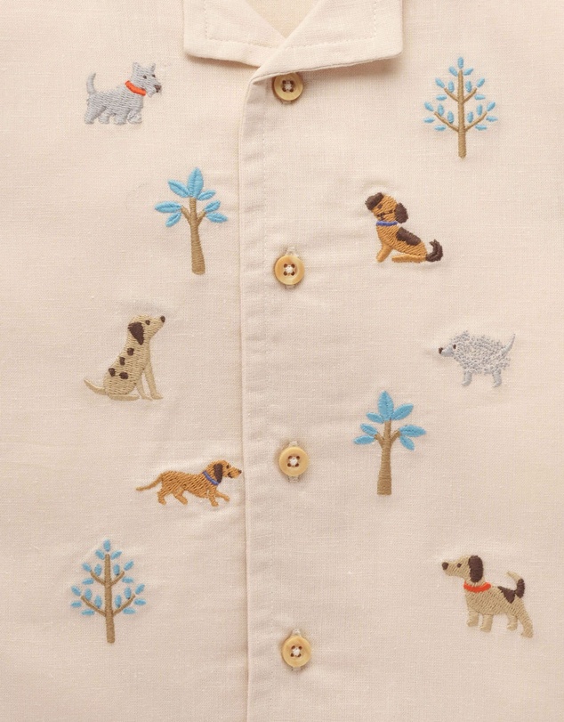 Purebaby - Relaxed Embroidered Shirt-Kids-Babies