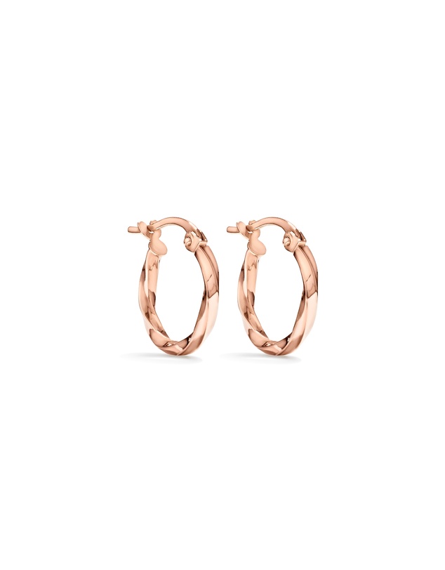 Michael Hill - 13mm Square Twist Hoop Earrings in 10ct Rose Gold
