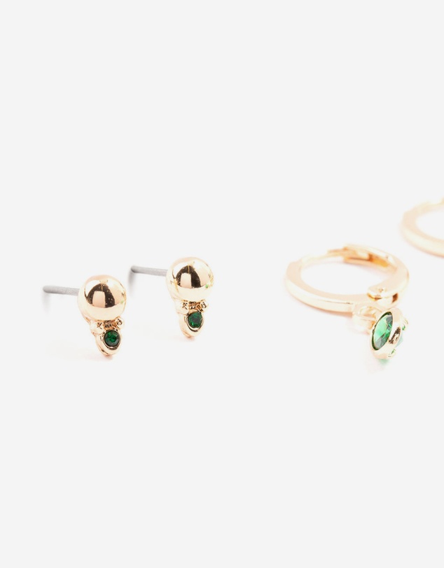 Lovisa - Gold Oval Stud & Hoop Earrings 3-Pack