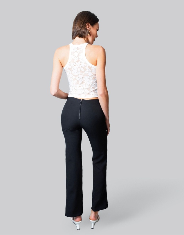 Love and Nostalgia - The Motor Running Loop and Button Front Pant - Black