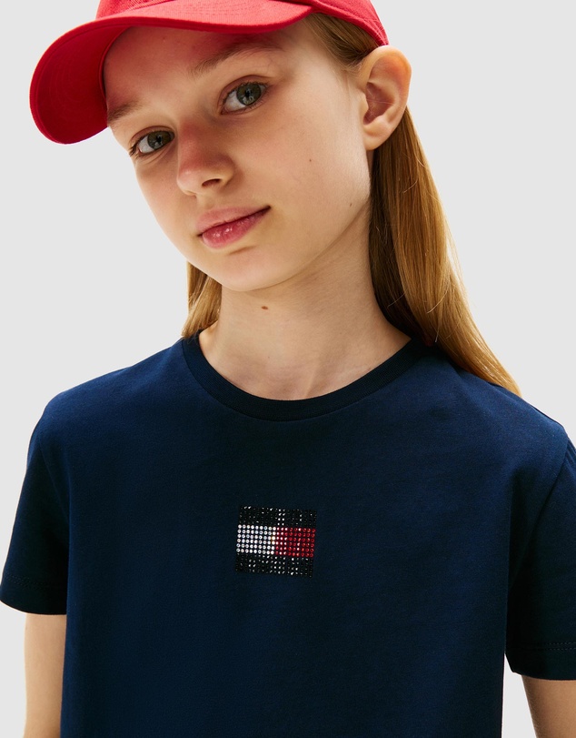 Tommy Hilfiger - Rhine Stone Flag Tee SS - Kids