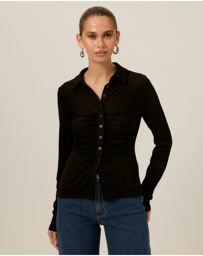 Tussah - Brigitte Cupro Ruched Front Shirt