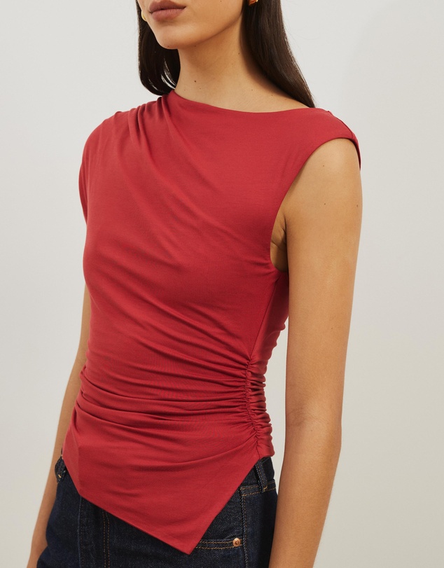 Atmos&Here - Gathered Shoulder Bamboo Top