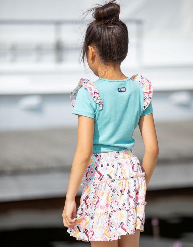 B.Nosy - T-Shirt With Ruffles On Shoulder - Kids-Teens