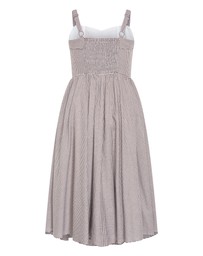 City Chic - Plus size Tessa Gingham Midi Dress - chocolate