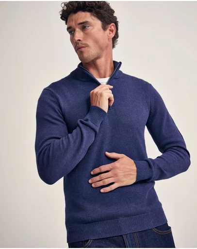 Oxford - Robert Zip Neck Knit Pullover