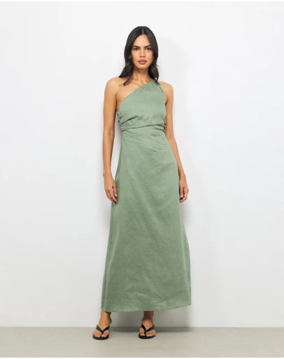 AERE - Lettie One Shoulder Maxi Dress