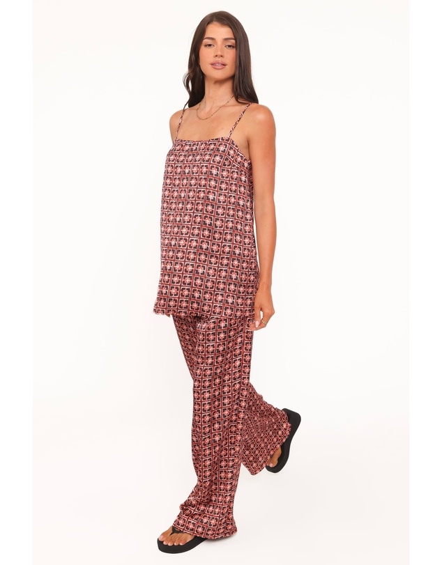 Petal & Pup - Lexi Elastic Waist Pant - Red Geometric