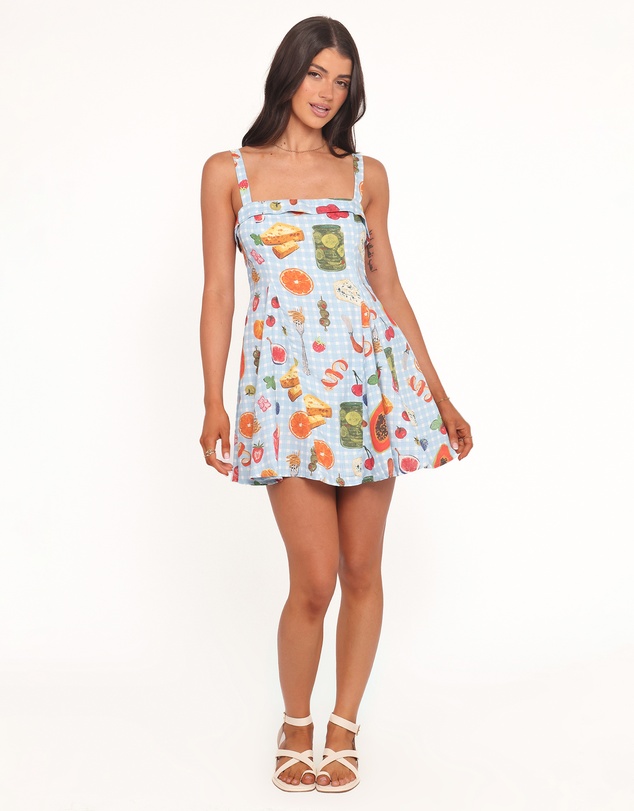 Petal & Pup - Caitlin Mini Dress - Blue Picnic