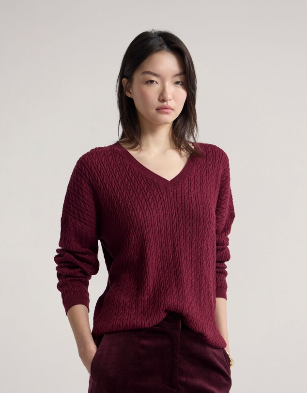 Oxford - Drew Cable V-Neck Knit