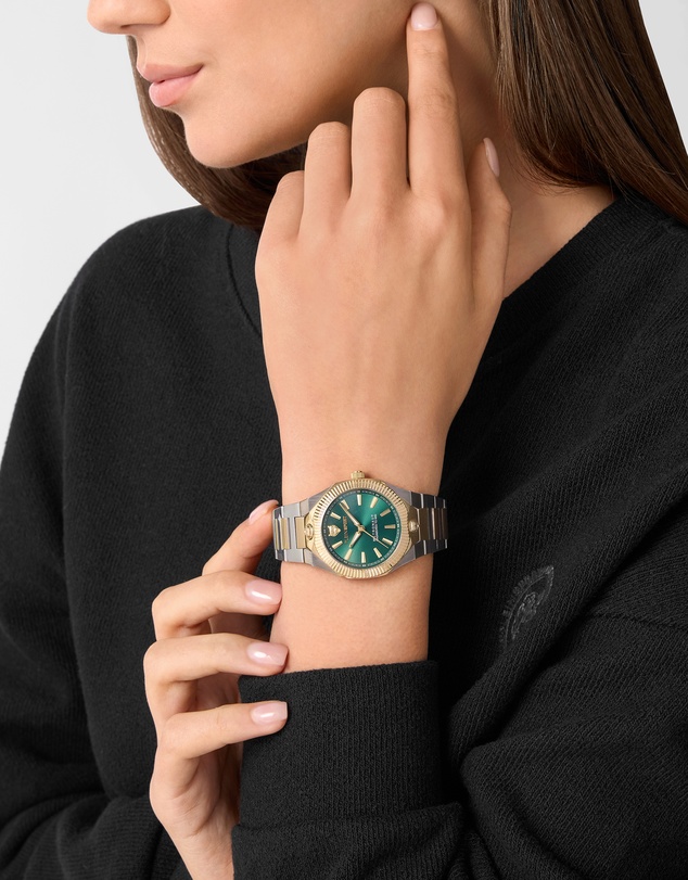 Plein Sport - PLEIN METRONAUT 36mm Green Dial and Silver two-tone bracelet