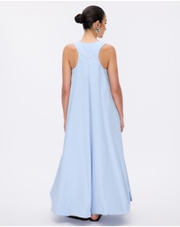 Revibe - Repaired Minima Esenciales Luna Cotton Bubble Hem Maxi Dress - AU 6