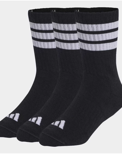 adidas Performance - Kids 3-Stripes Cushioned Crew Socks 3 Pair Pack