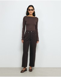 AERE - Mid Rise Straight Leg Jeans