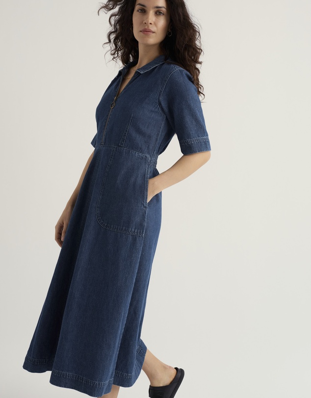 Seasalt - Seasalt Cornwall Blue Gwenter Denim Midi Dress