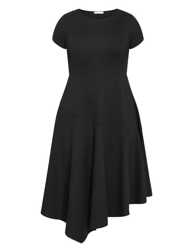 City Chic - Plus size Ponte Flare Midi Dress - black