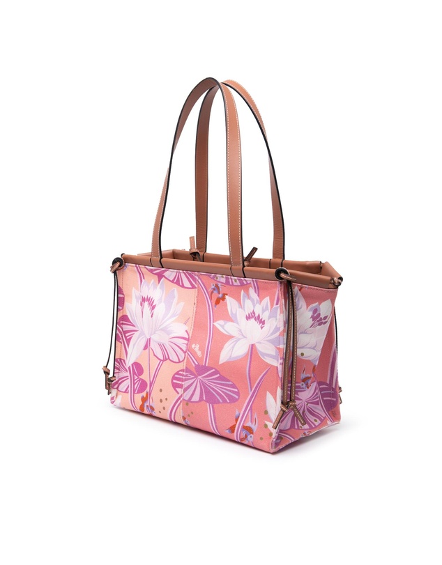 Pre-Loved by Azura Reborn - Pre-Loved Paulas Ibiza Small Canvas Waterlily Print Cushion Tote