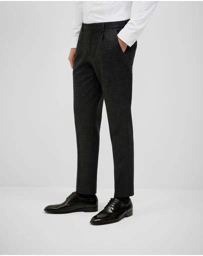 Politix - Travel Performance Jersey Check Tailored Pant