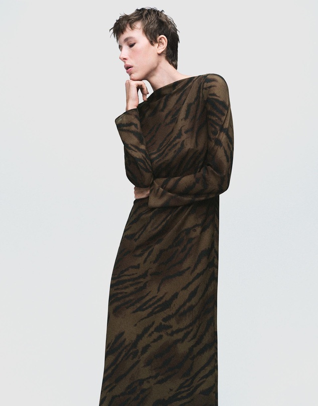 M.N.G - Satin Animal-Print Dress