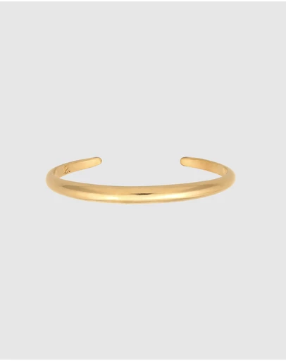 Elli Jewelry - Bracelet Bangle Round Open Elegant in 925 Sterling Silver Gold Plated