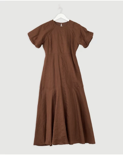 Revibe - Repaired Minima Esenciales Paityn Linen Maxi Dress - AU 10