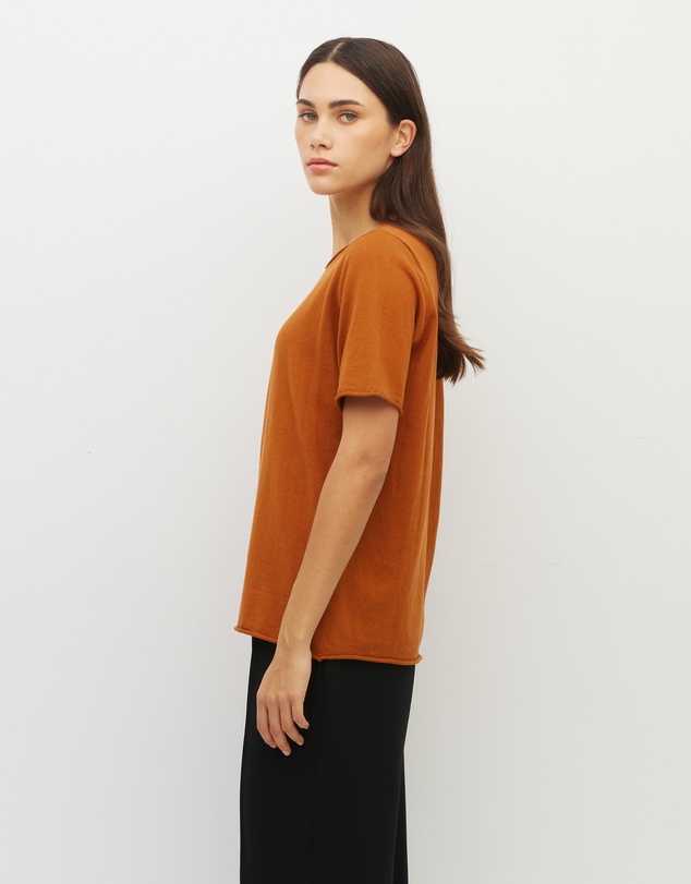 JH Lounge - JHL Crew T (Fine Cotton Cashmere) Tobacco