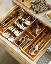 Joseph Joseph - DrawerStore™ Bamboo Expandable Cutlery, Utensil & Gadgets Organiser