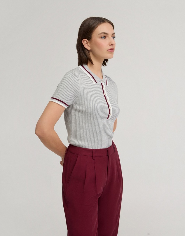 Oxford - Pascale Rib Polo Top