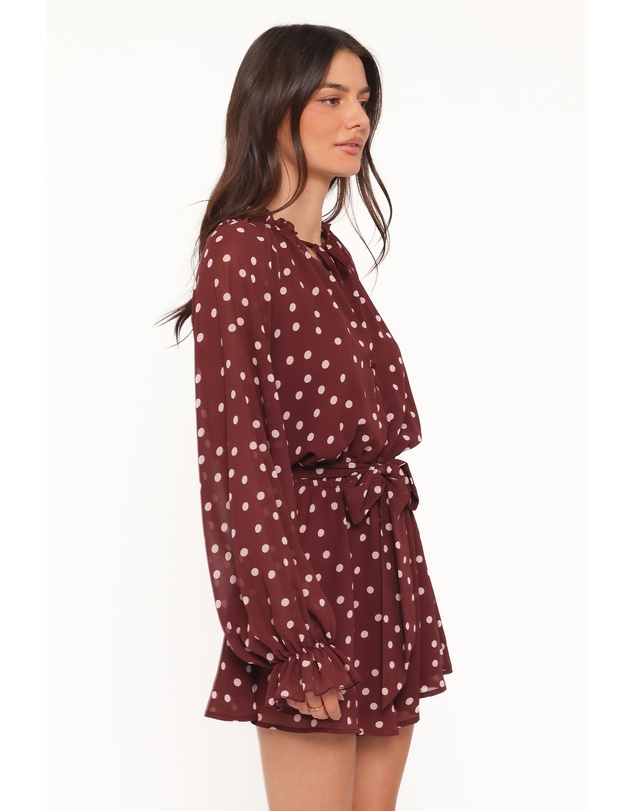 Petal & Pup - Michelle Playsuit - Burgundy Polka Dot