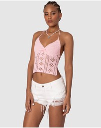 EDIKTED - Jada Open Back Crochet Top