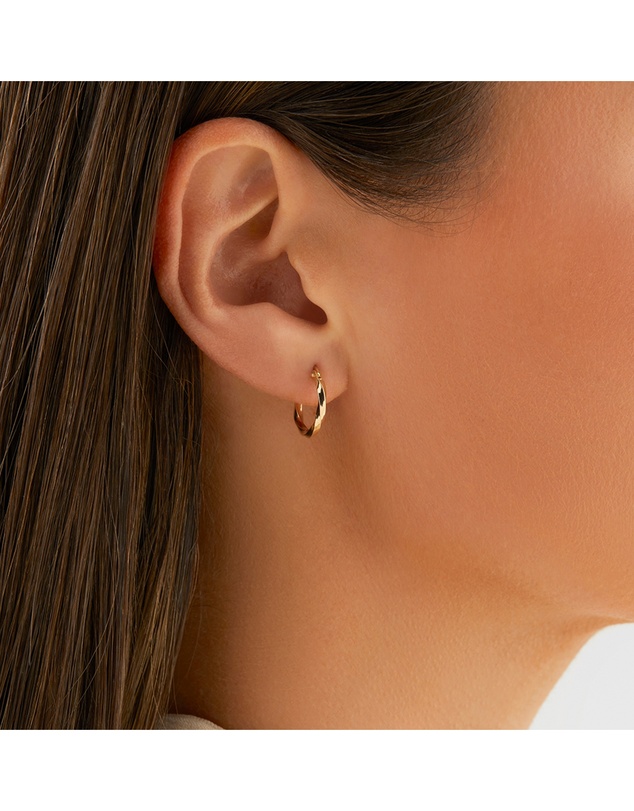 Michael Hill - Square Twist Hoop Earrings in 10kt Yellow Gold