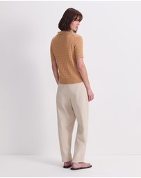 Sportscraft - Cotton Cable Short Sleeve Knit Top