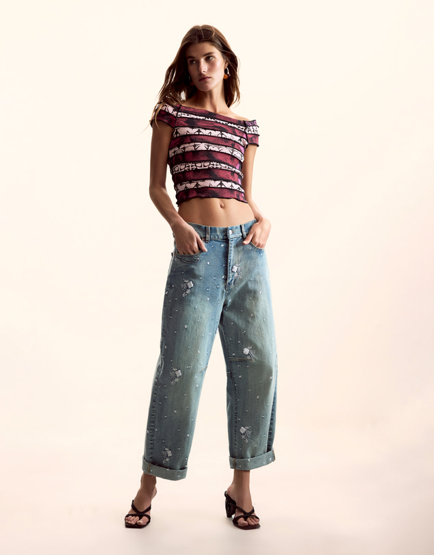 Desigual - Ruched T-shirt designed by Mr. Christian Lacroix