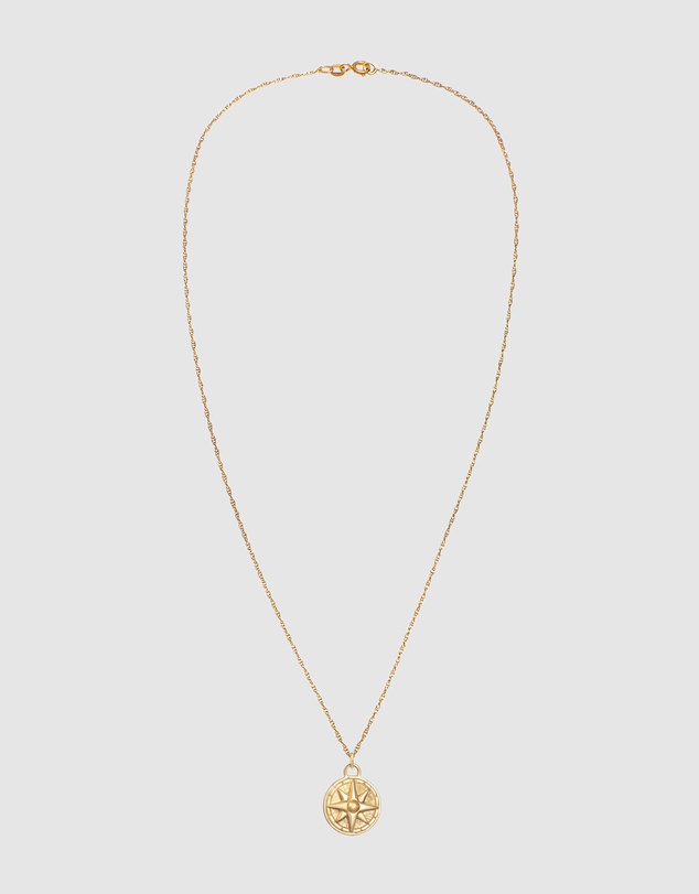 Elli Jewelry - Compass Pendant Necklace in Gold-Plated 925 Silver
