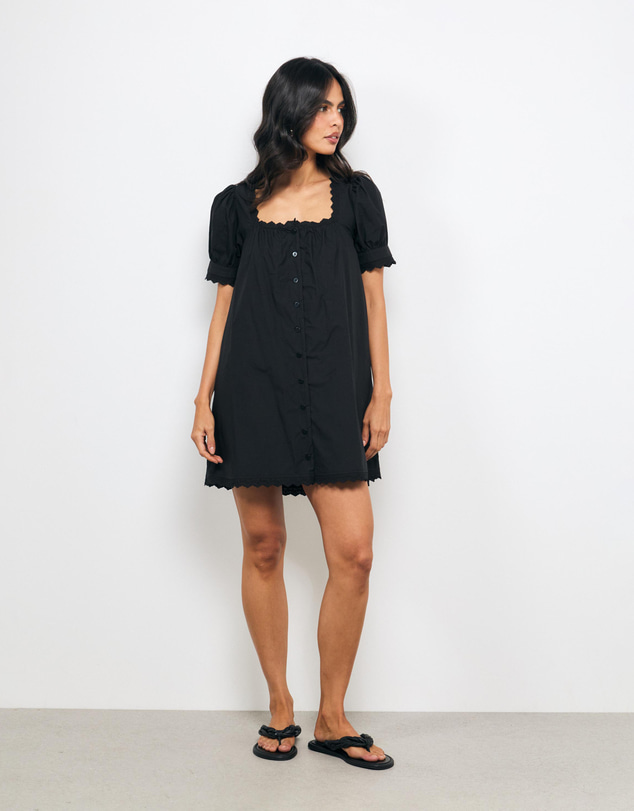 AERE - Sio Lace Trim Mini Dress