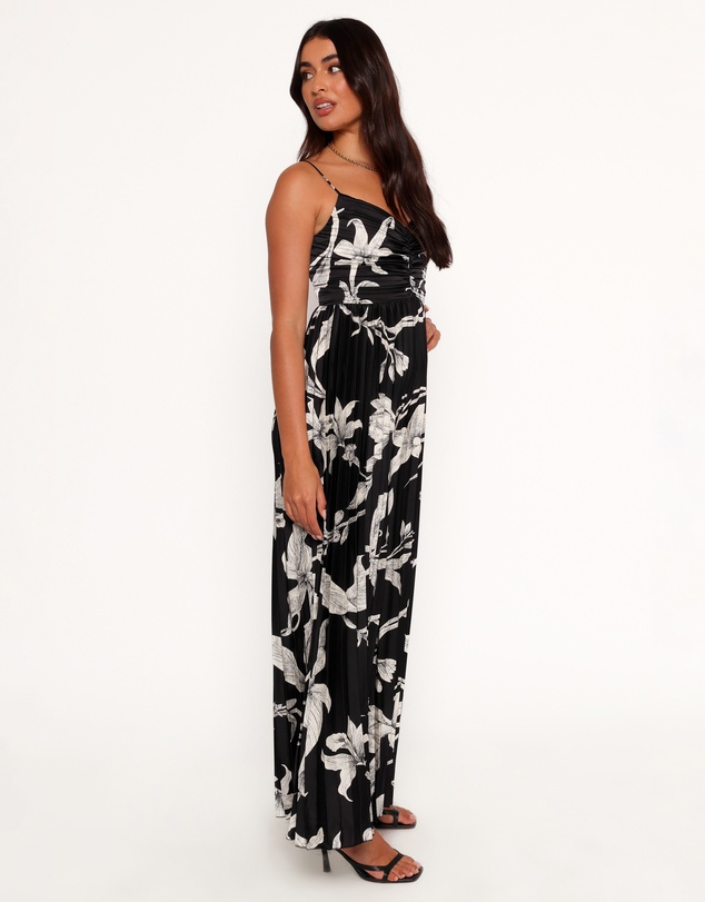 Petal & Pup - Angelique Pleated Jumpsuit - Black Floral