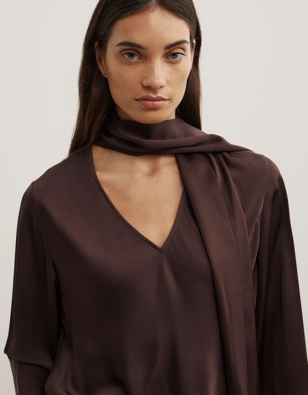 Witchery - Long Sleeve V-neck Scarf Top
