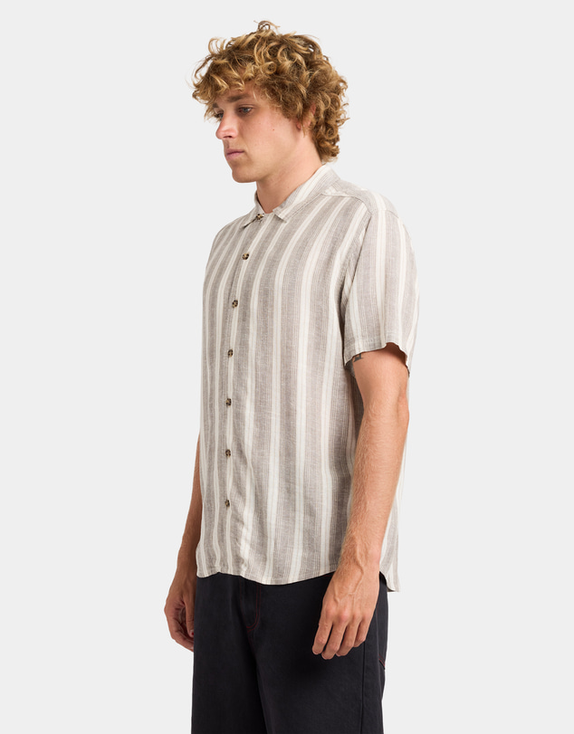 RVCA - Mens Beat Stripe Short Sleeve Shirt