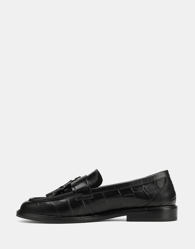 Wittner - Evelyn Croc Embossed Leather Loafers