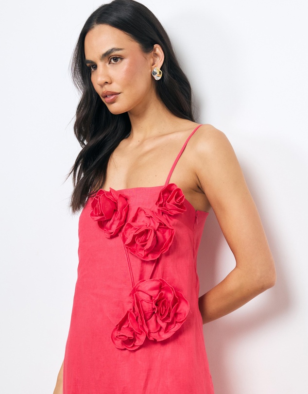 AERE - Mika Placement Flower Maxi Dress