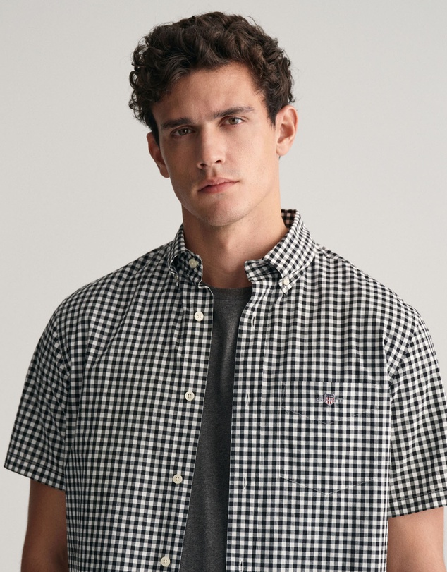 Gant - Regular Fit Classic Gingham Poplin Short Sleeve Shirt