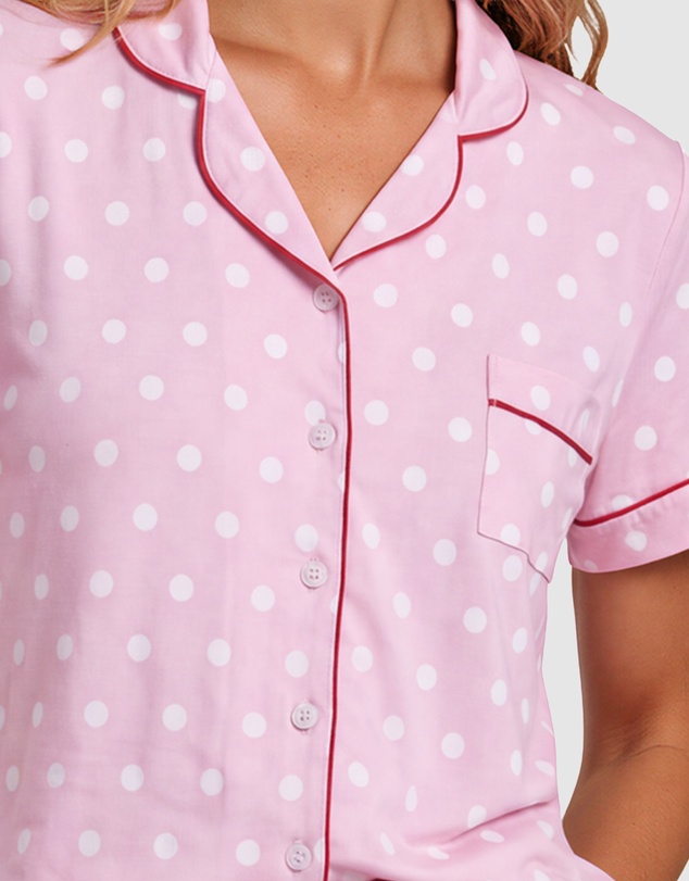 Sant And Abel - Women's Spotty Pink Bamboo Short PJ Set